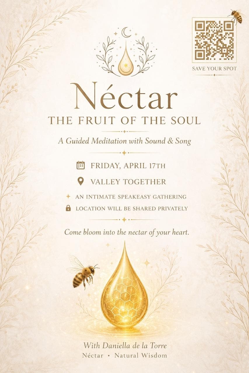 Illustration of Nectar, an emotional wellness experience featuring a glowing heart, a guiding bee, and a warm symbolic entrance representing emotions as pathways to self-discovery.